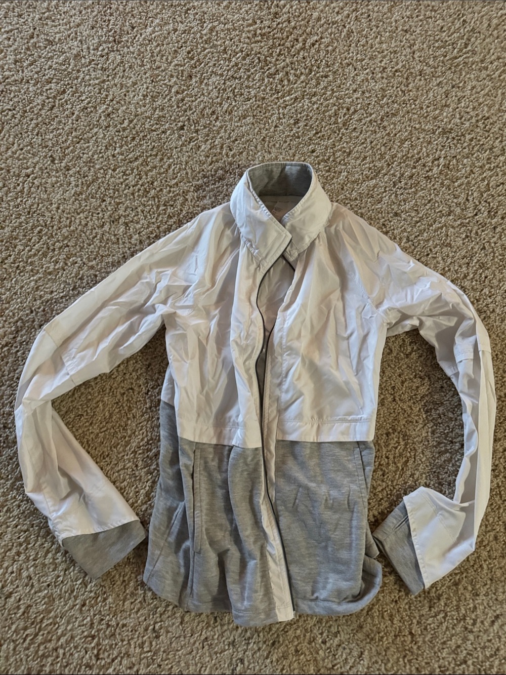 Nike Women's Two-Tone White and Light Gray Utility Jacket